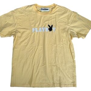 Mens Playboy Embroidered Short Sleeve T-Shirt Tee shirt Sz L